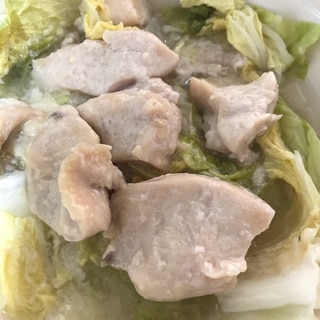 レンジで簡単☆鶏ムネ肉の塩麹蒸し